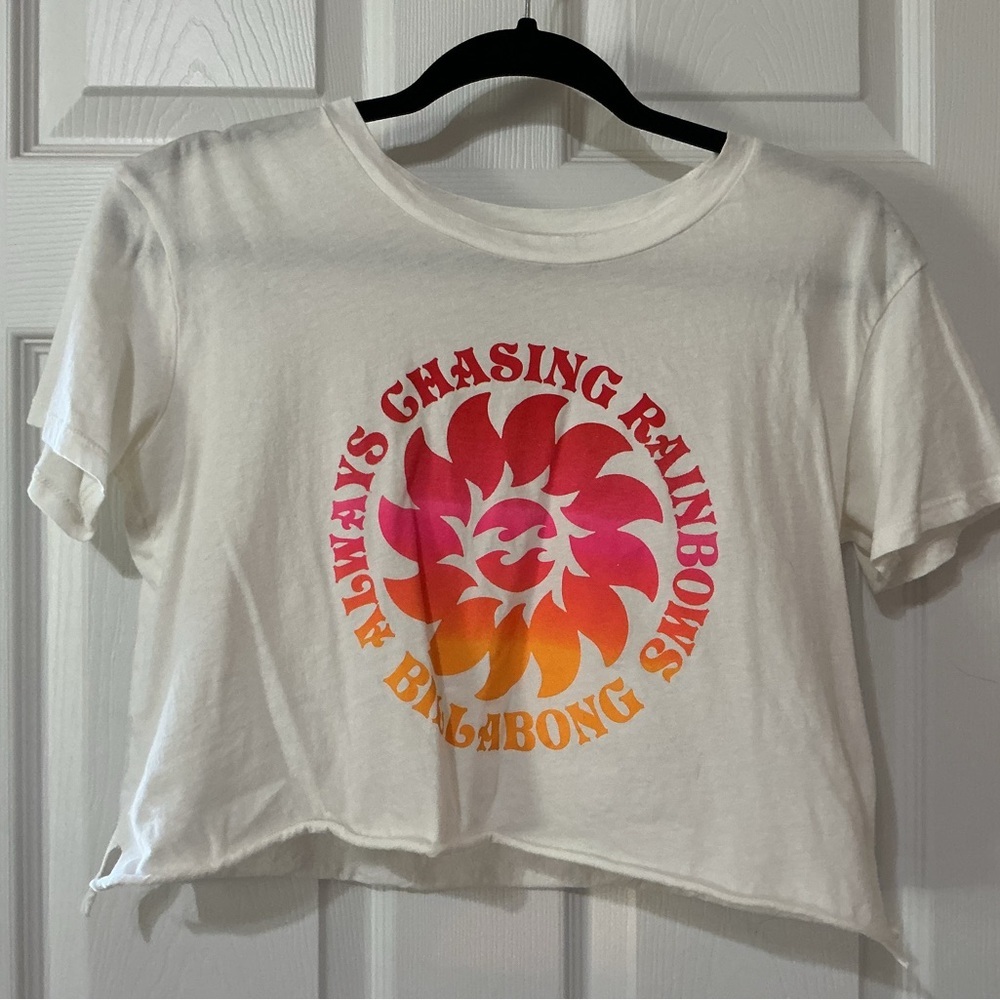 Billabong White Tee with Black Accents - Picture 2 of 5